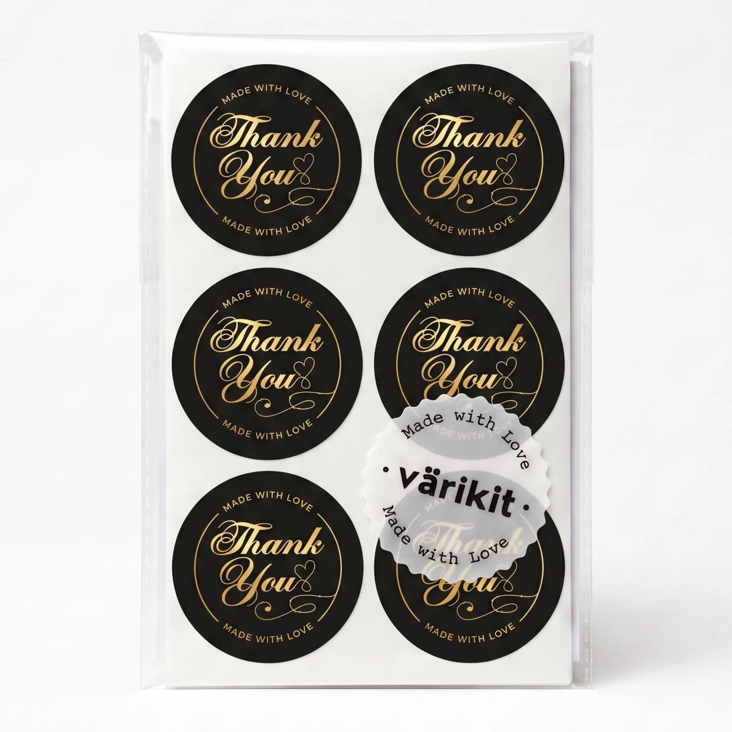 Handwritten Made With Love Stickers for Small Business, Elegant Script Lavender, 2-Inch Round, 60 Labels | Varikit