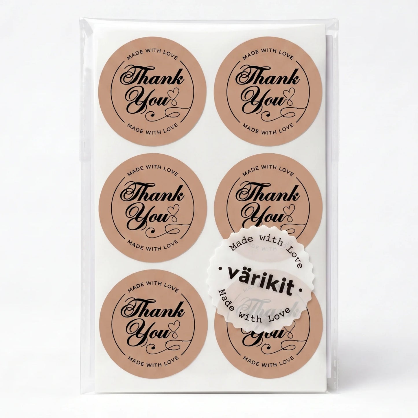 Handwritten Made With Love Stickers for Small Business, Elegant Script Lavender, 2-Inch Round, 60 Labels | Varikit
