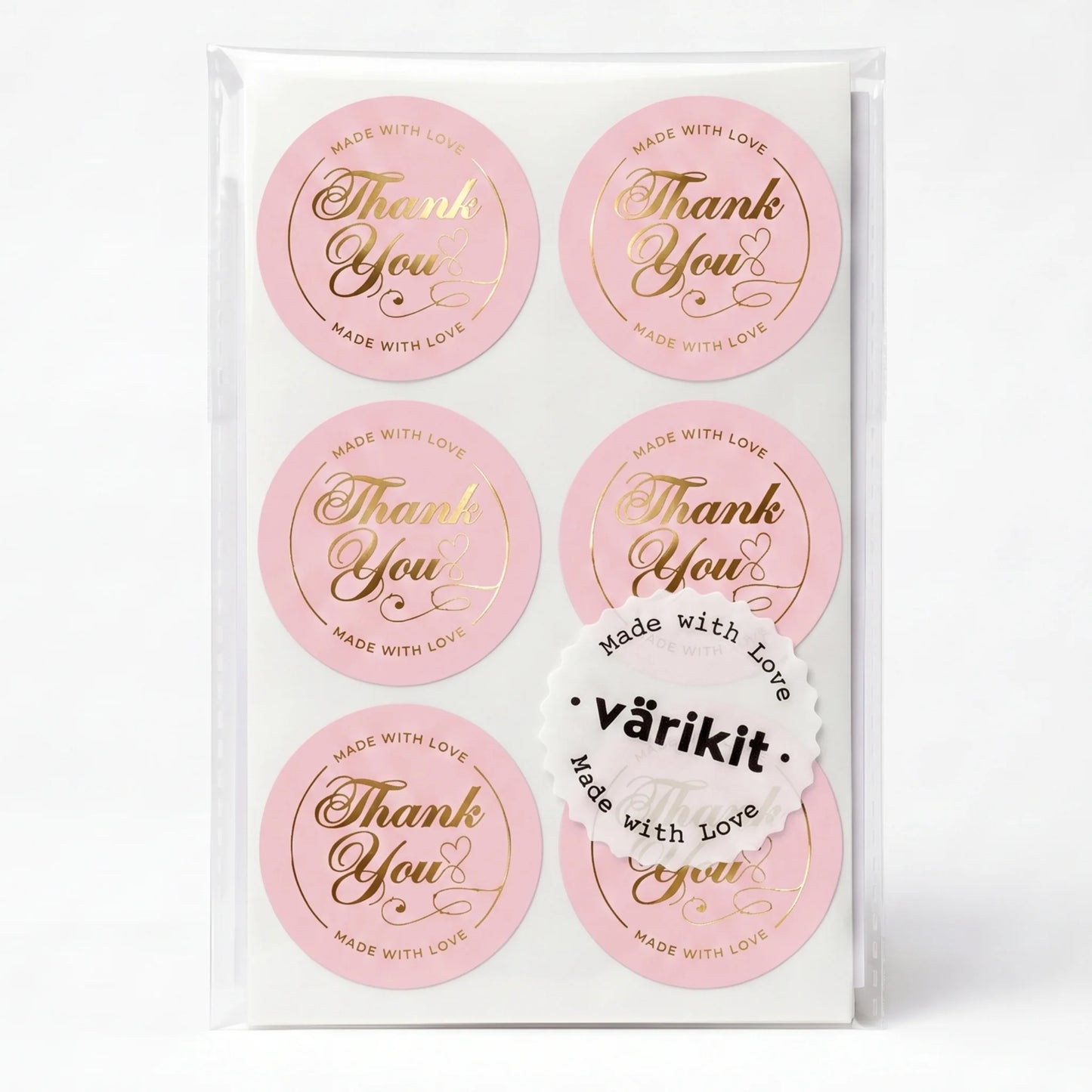 Handwritten Made With Love Stickers for Small Business, Elegant Script Lavender, 2-Inch Round, 60 Labels | Varikit