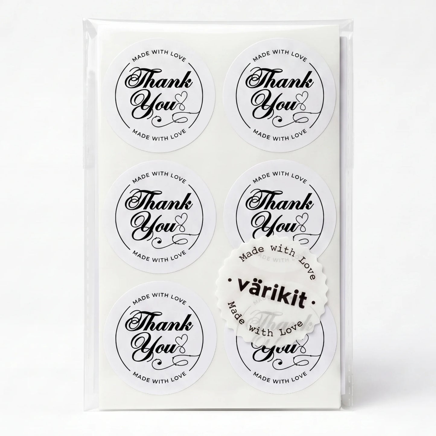 Handwritten Made With Love Stickers for Small Business, Elegant Script Lavender, 2-Inch Round, 60 Labels | Varikit