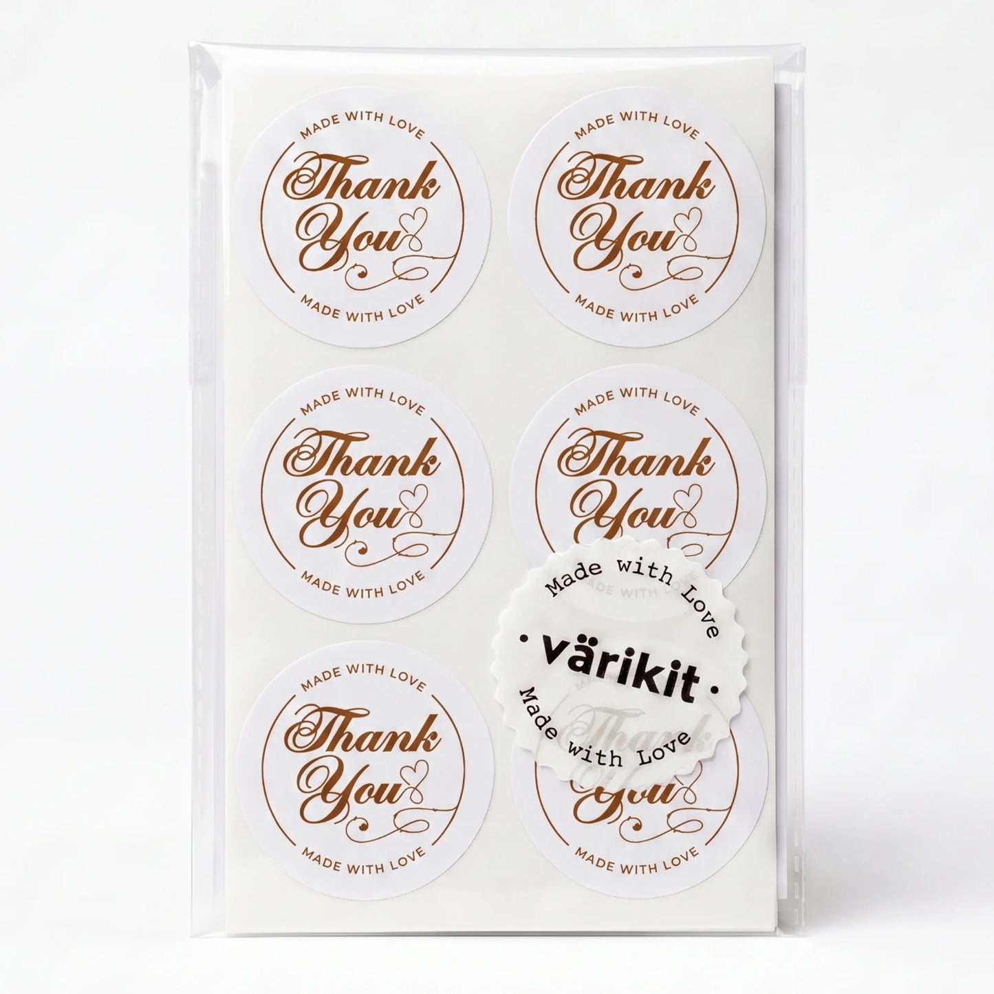 Handwritten Made With Love Stickers for Small Business, Elegant Script Lavender, 2-Inch Round, 60 Labels | Varikit