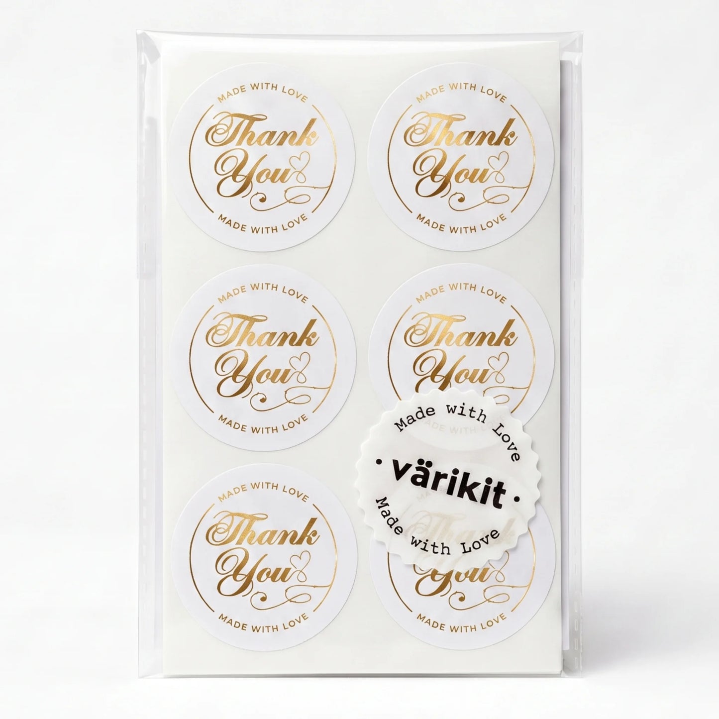 Handwritten Made With Love Stickers for Small Business, Elegant Script Lavender, 2-Inch Round, 60 Labels | Varikit