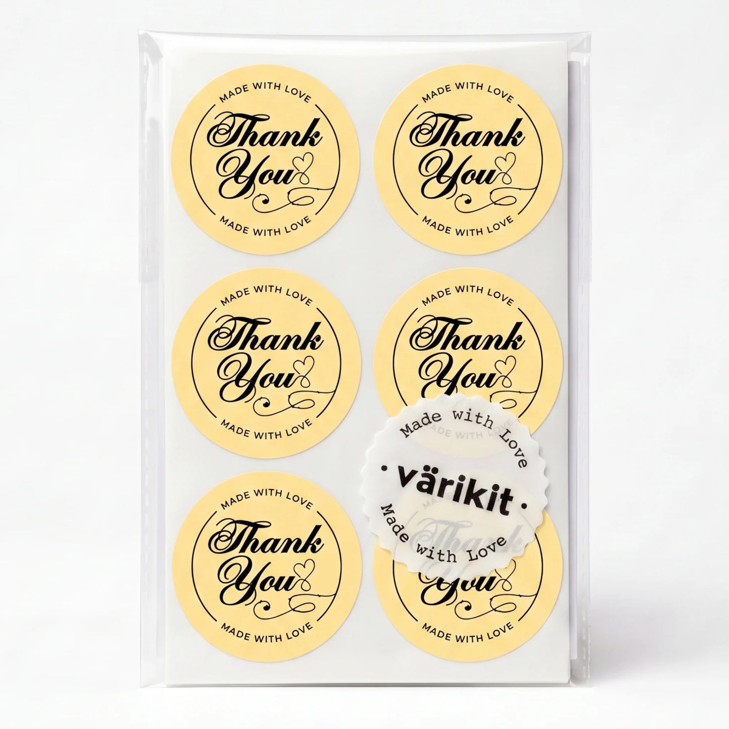 Handwritten Made With Love Stickers for Small Business, Elegant Script Lavender, 2-Inch Round, 60 Labels | Varikit