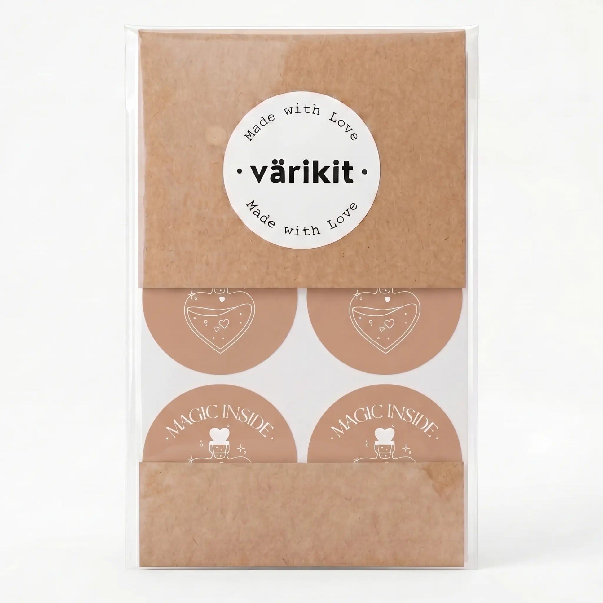 Potion bottle celestial magic inside sticker in brown and silver white
