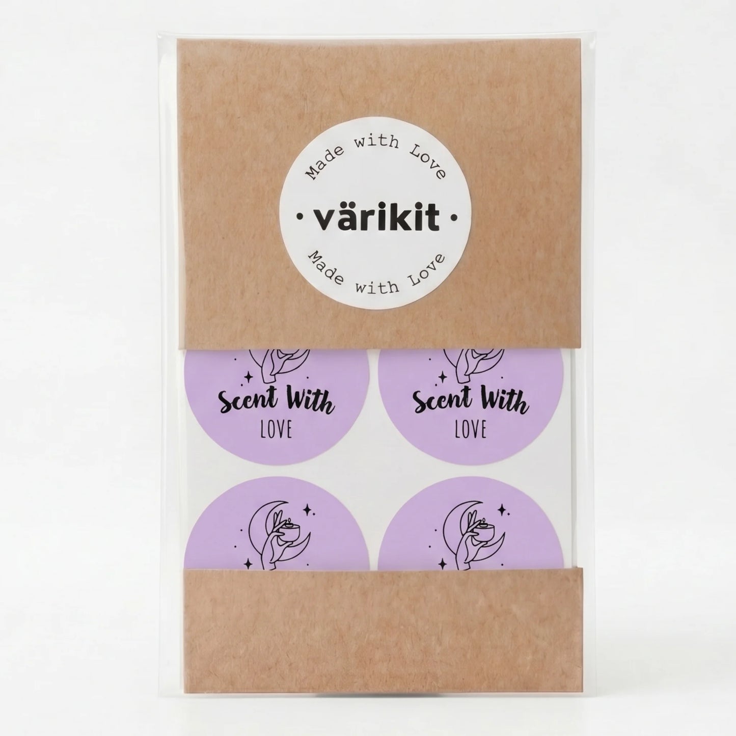 Mystical Celestial Scent With Love Stickers for Small Business, Mystic Candle Hand, 2-Inch Round, 60 Labels | Varikit