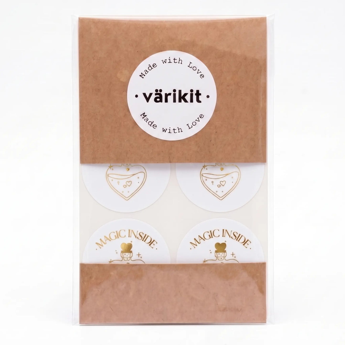 Potion bottle celestial magic inside sticker in white and gold foil
