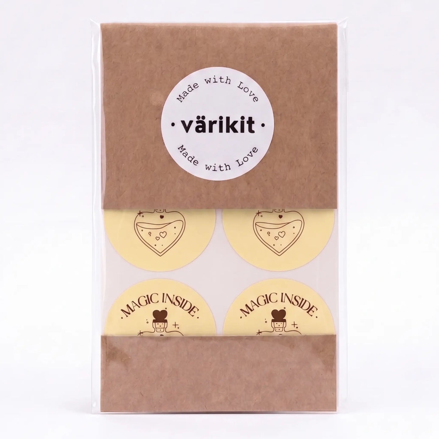 Yellow and coffee potion bottle magic inside sticker