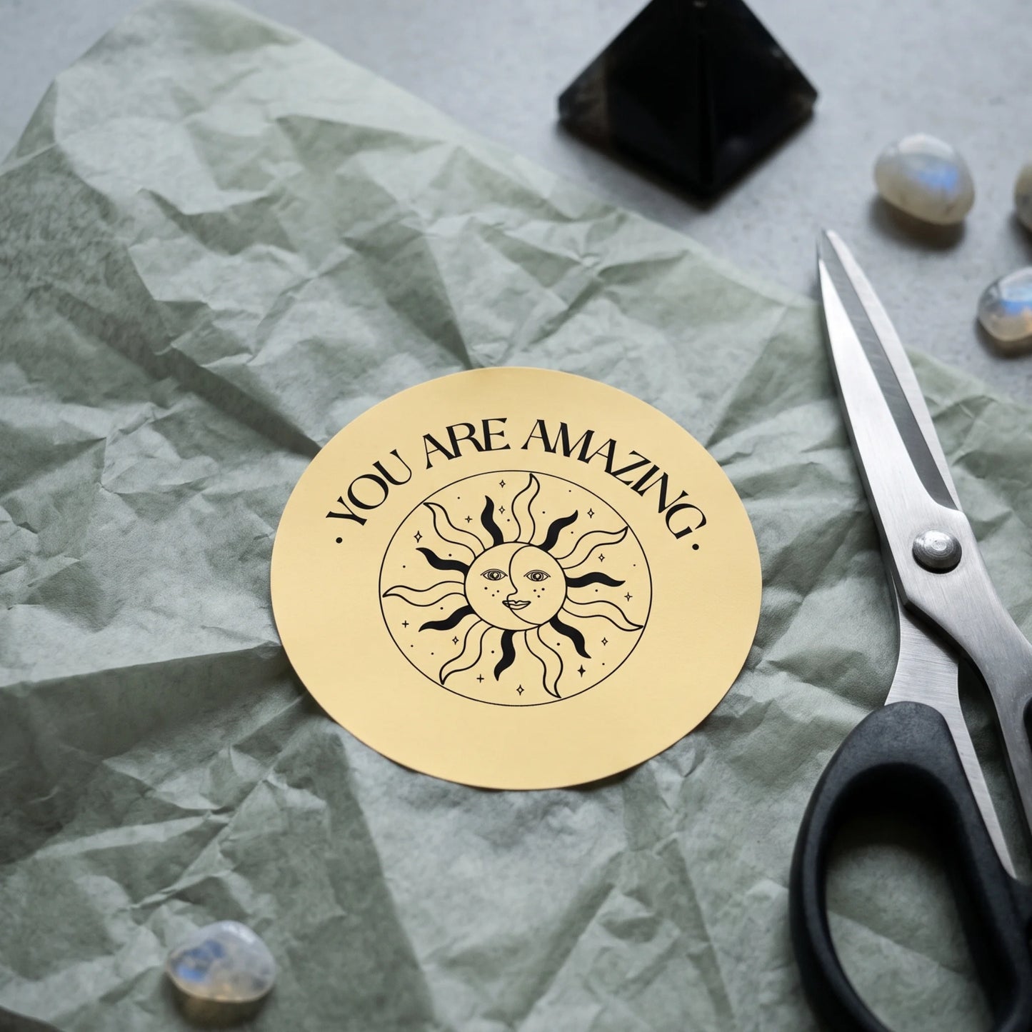 Mystical Celestial Stickers for Small Business, Smiling Sun Moon, 2-Inch Round, 60 Labels | Varikit