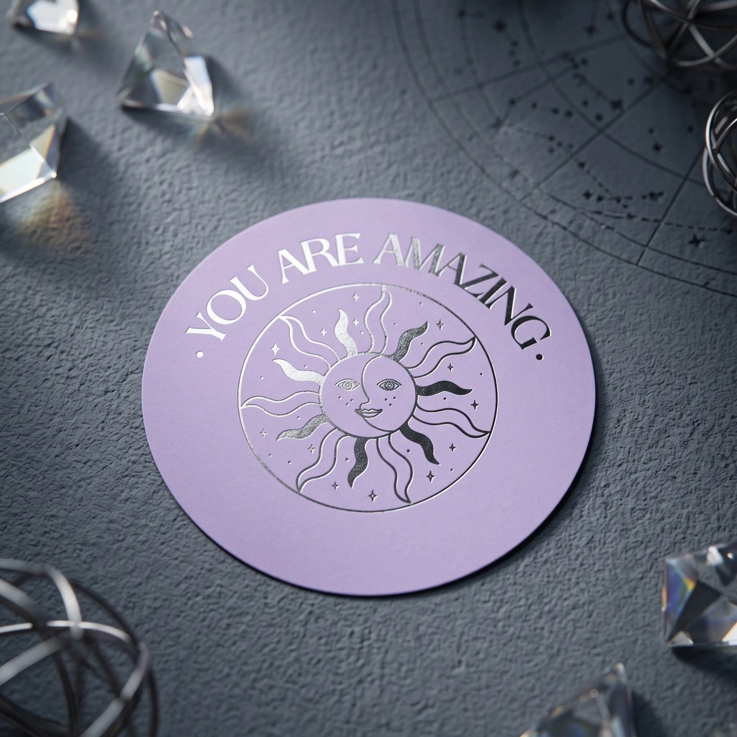 Mystical Celestial Stickers for Small Business, Smiling Sun Moon, 2-Inch Round, 60 Labels | Varikit