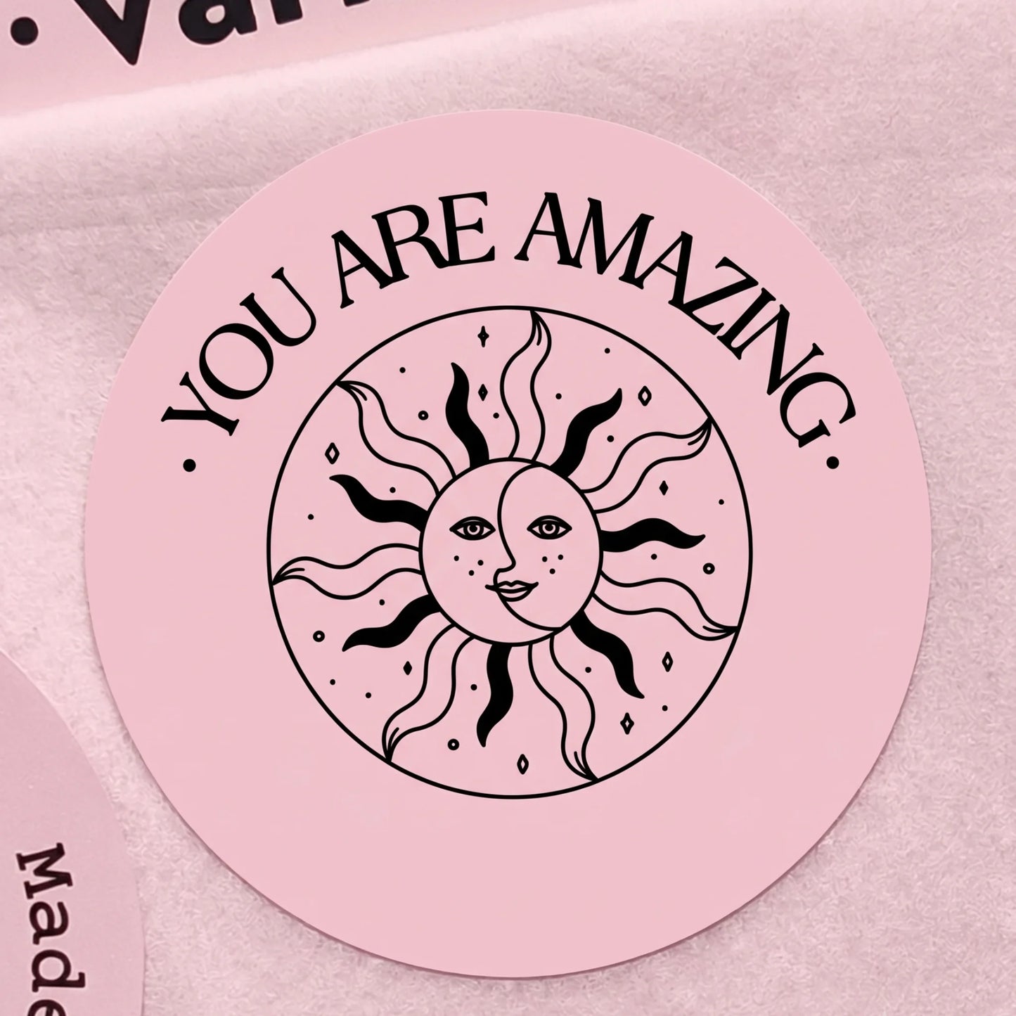 Mystical Celestial Stickers for Small Business, Smiling Sun Moon, 2-Inch Round, 60 Labels | Varikit