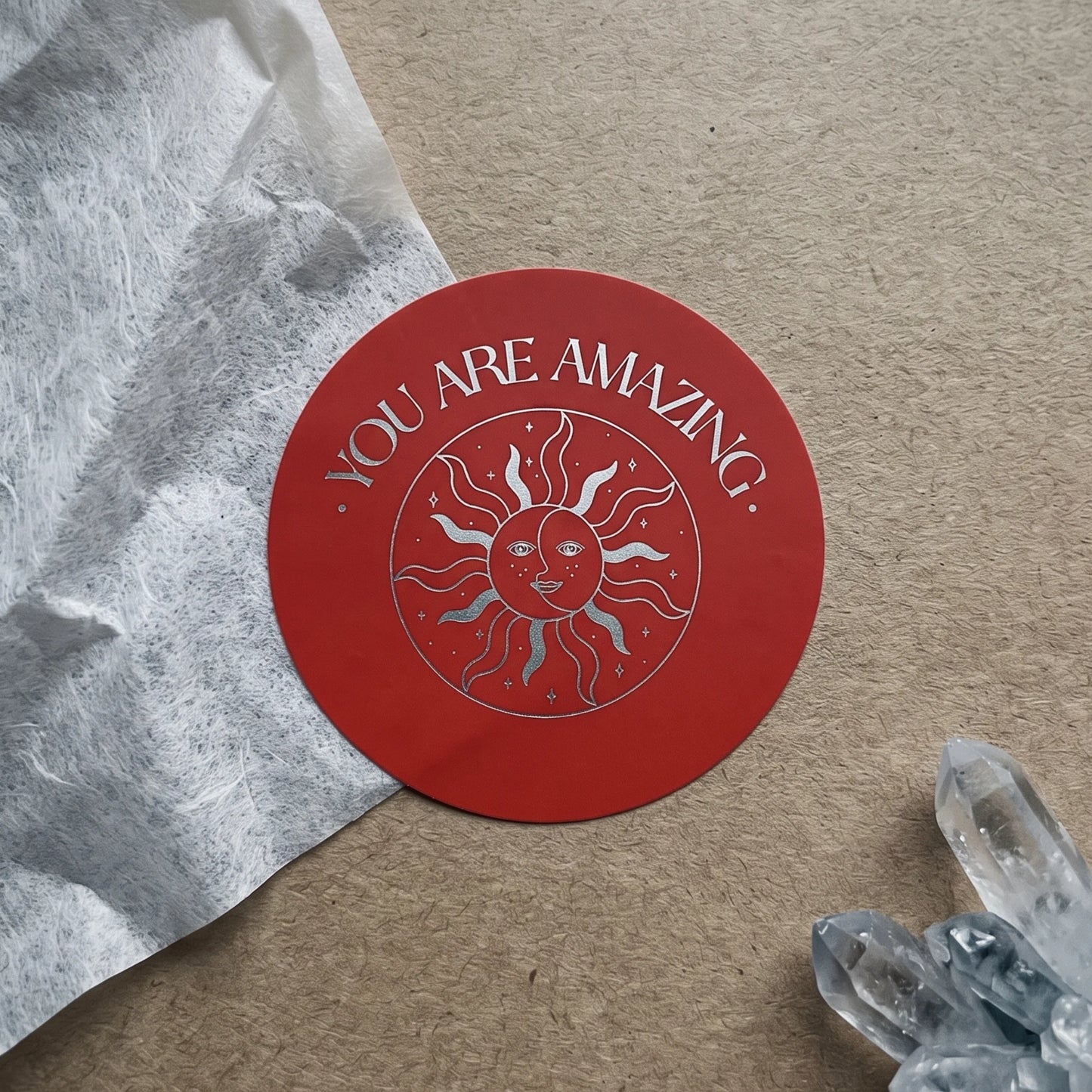 Mystical Celestial Stickers for Small Business, Smiling Sun Moon, 2-Inch Round, 60 Labels | Varikit
