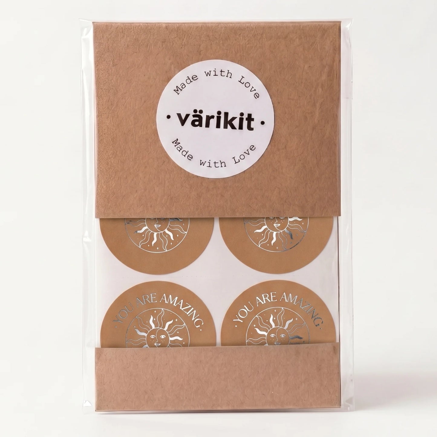 Mystical Celestial Stickers for Small Business, Smiling Sun Moon, 2-Inch Round, 60 Labels | Varikit