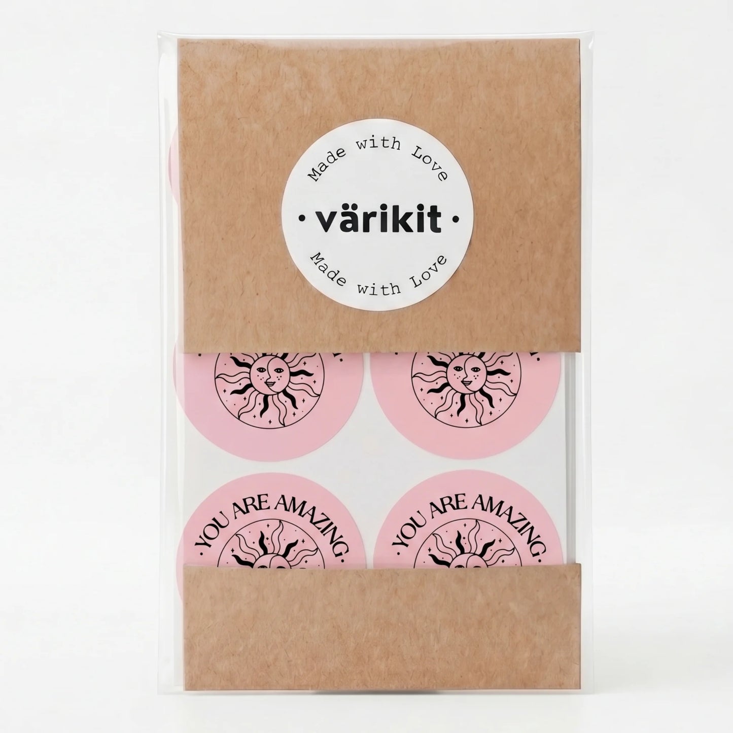 Mystical Celestial Stickers for Small Business, Smiling Sun Moon, 2-Inch Round, 60 Labels | Varikit