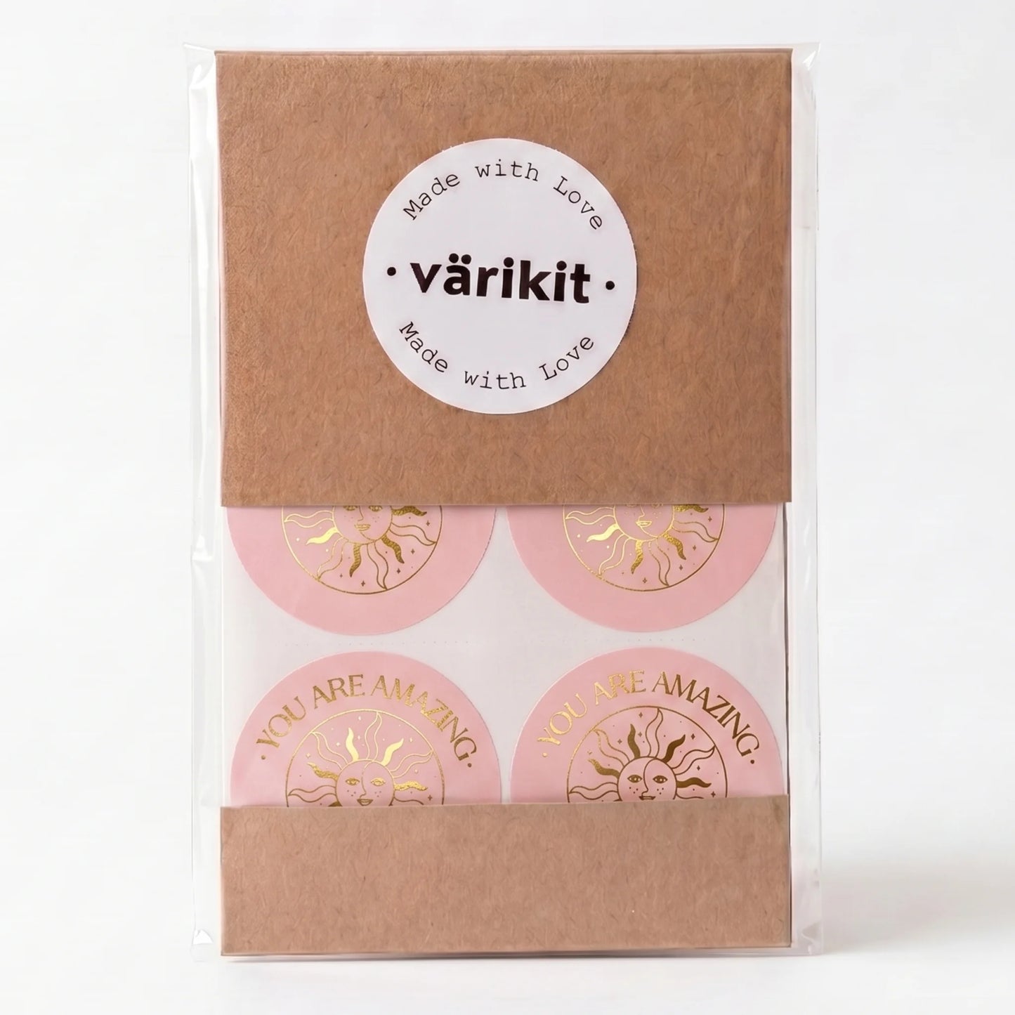Mystical Celestial Stickers for Small Business, Smiling Sun Moon, 2-Inch Round, 60 Labels | Varikit