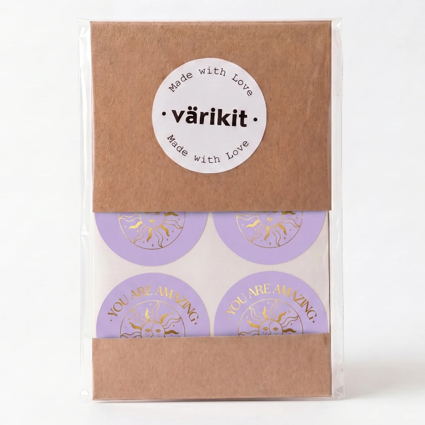 Mystical Celestial Stickers for Small Business, Smiling Sun Moon, 2-Inch Round, 60 Labels | Varikit