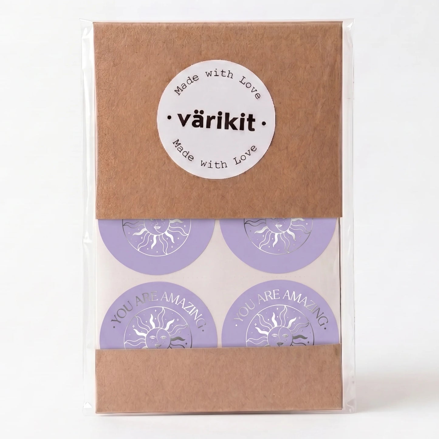 Mystical Celestial Stickers for Small Business, Smiling Sun Moon, 2-Inch Round, 60 Labels | Varikit