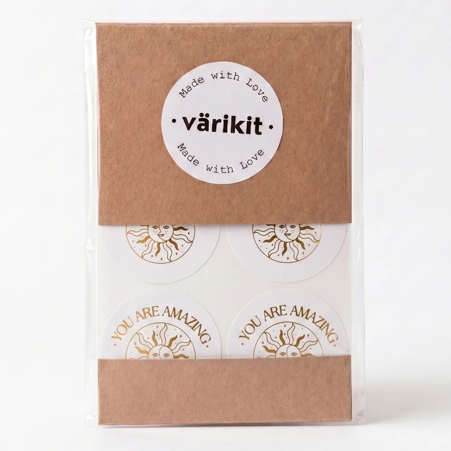 Mystical Celestial Stickers for Small Business, Smiling Sun Moon, 2-Inch Round, 60 Labels | Varikit