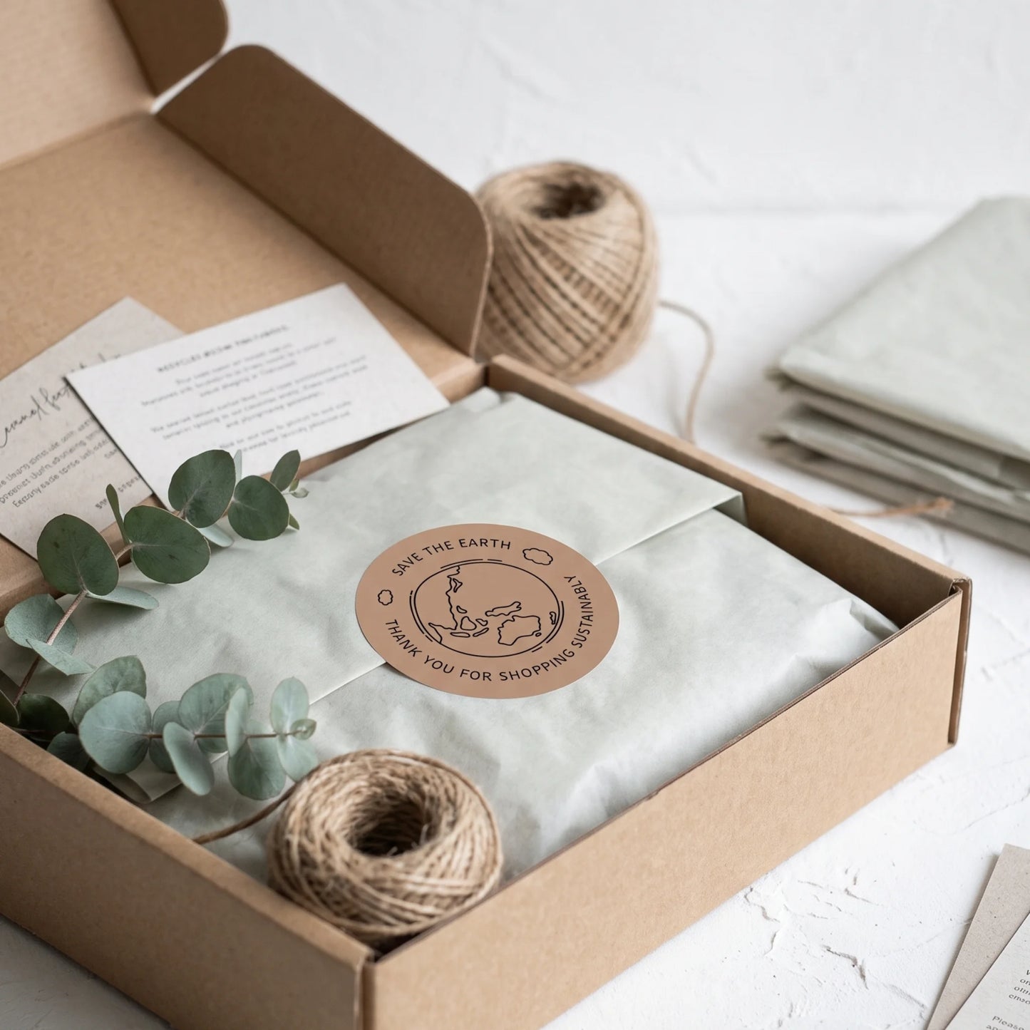 Pegatinas manuscritas de agradecimiento para pequeñas empresas, tierra ecológica garabateada, redondas de 2 pulgadas, 60 etiquetas | Varikit