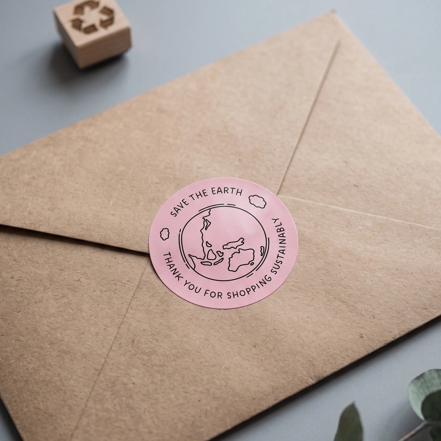 Pegatinas manuscritas de agradecimiento para pequeñas empresas, tierra ecológica garabateada, redondas de 2 pulgadas, 60 etiquetas | Varikit