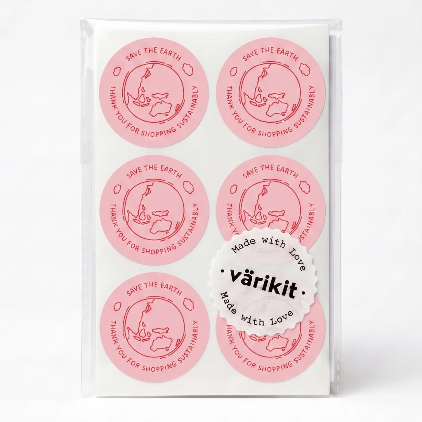 Pegatinas manuscritas de agradecimiento para pequeñas empresas, tierra ecológica garabateada, redondas de 2 pulgadas, 60 etiquetas | Varikit