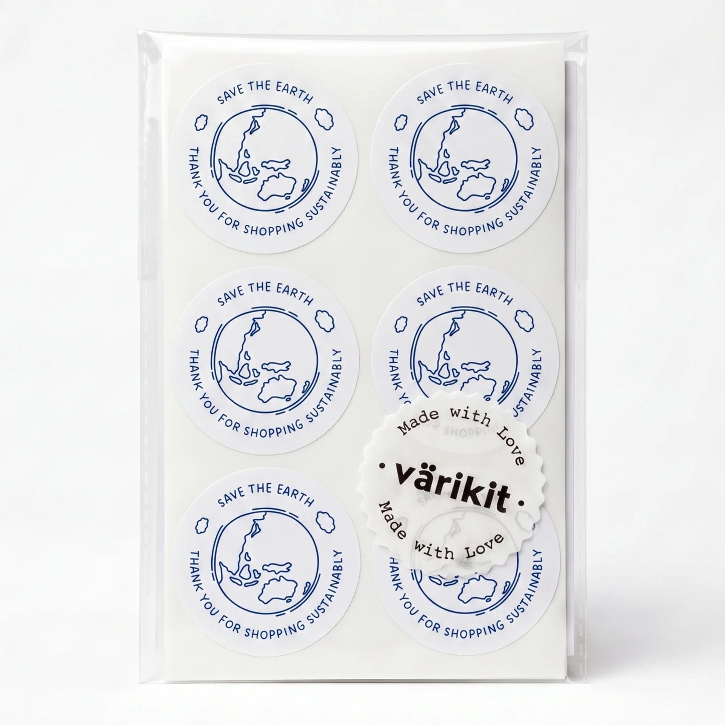 Pegatinas manuscritas de agradecimiento para pequeñas empresas, tierra ecológica garabateada, redondas de 2 pulgadas, 60 etiquetas | Varikit