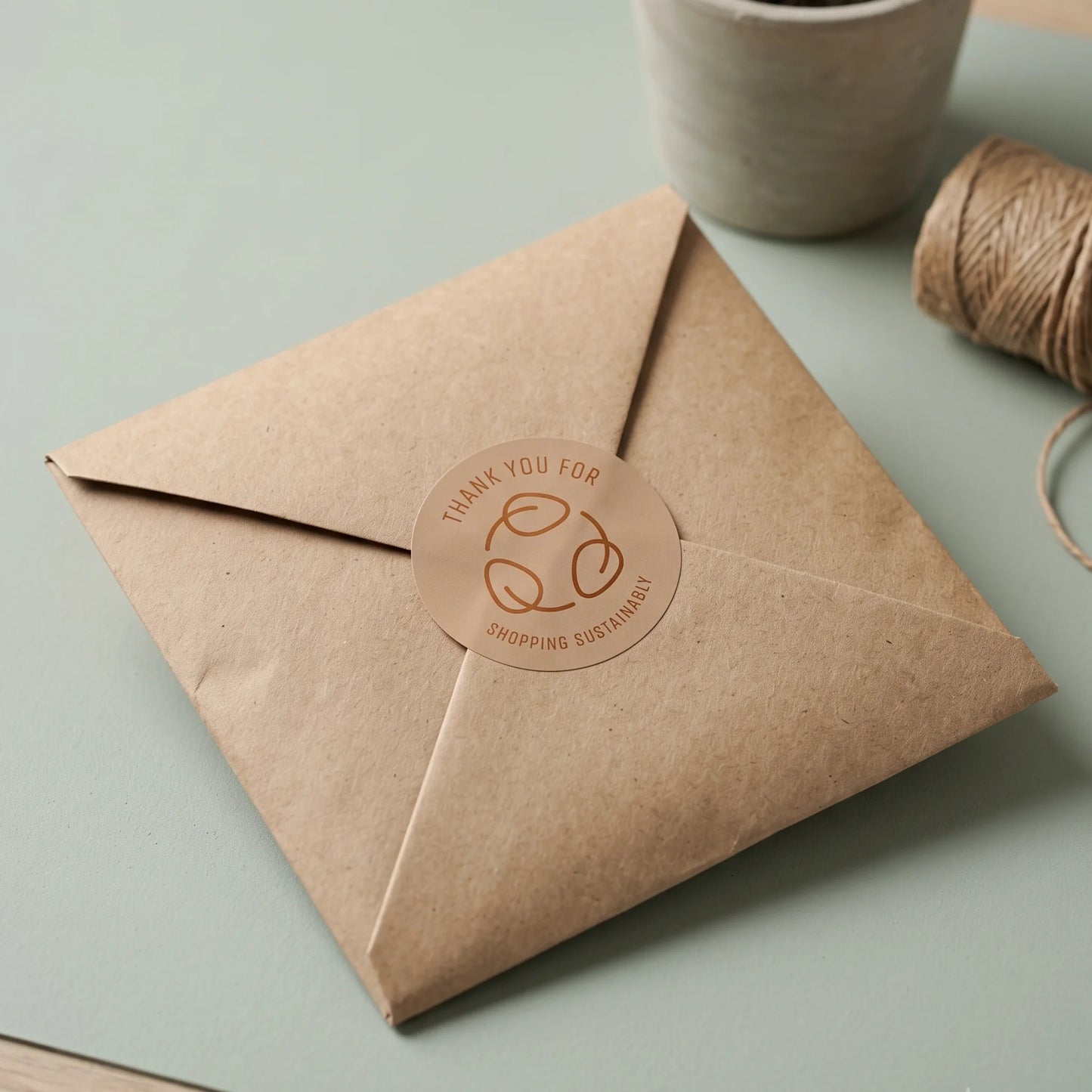 Pegatinas minimalistas de agradecimiento para pequeñas empresas, hojas ecológicas de reciclaje, redondas de 2 pulgadas, 60 etiquetas | Varikit