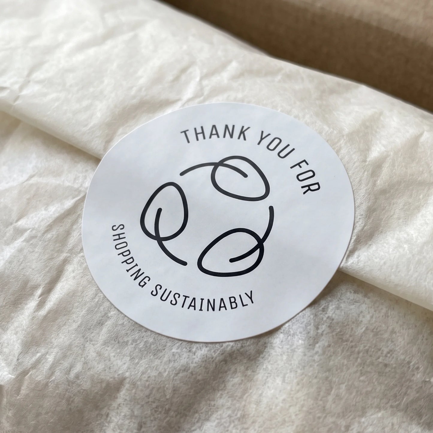 Pegatinas minimalistas de agradecimiento para pequeñas empresas, hojas ecológicas de reciclaje, redondas de 2 pulgadas, 60 etiquetas | Varikit