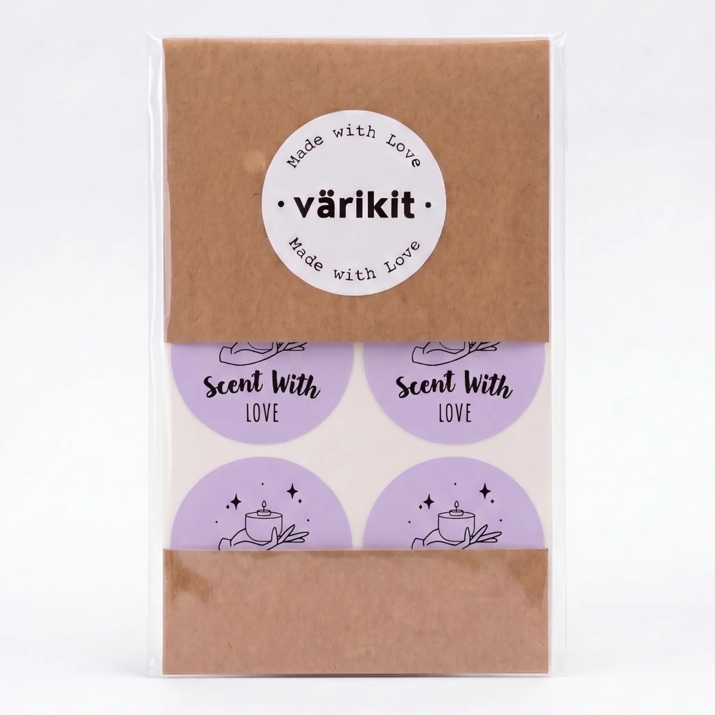 Purple and black celestial style scent with love sticker