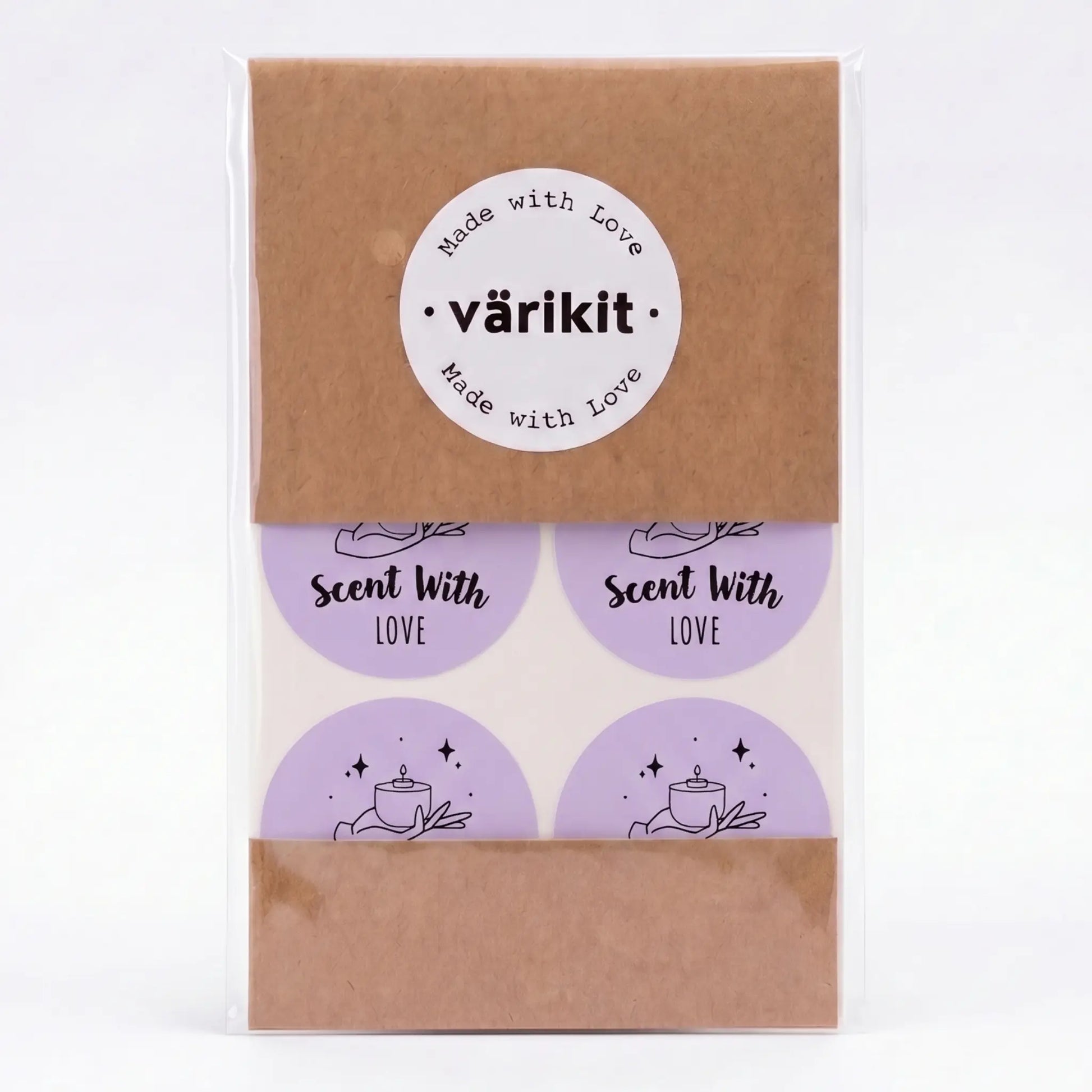 Purple and black celestial style scent with love sticker