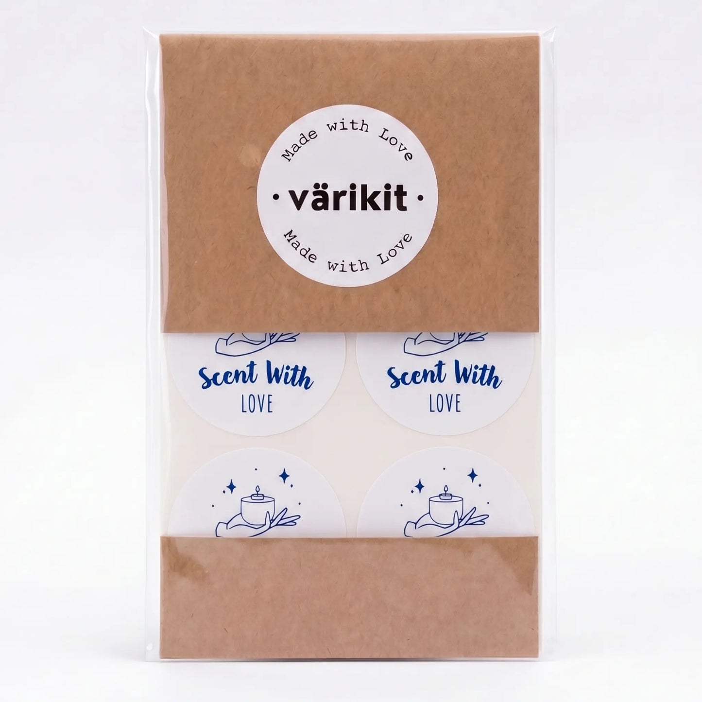 White and blue celestial style scent with love sticker