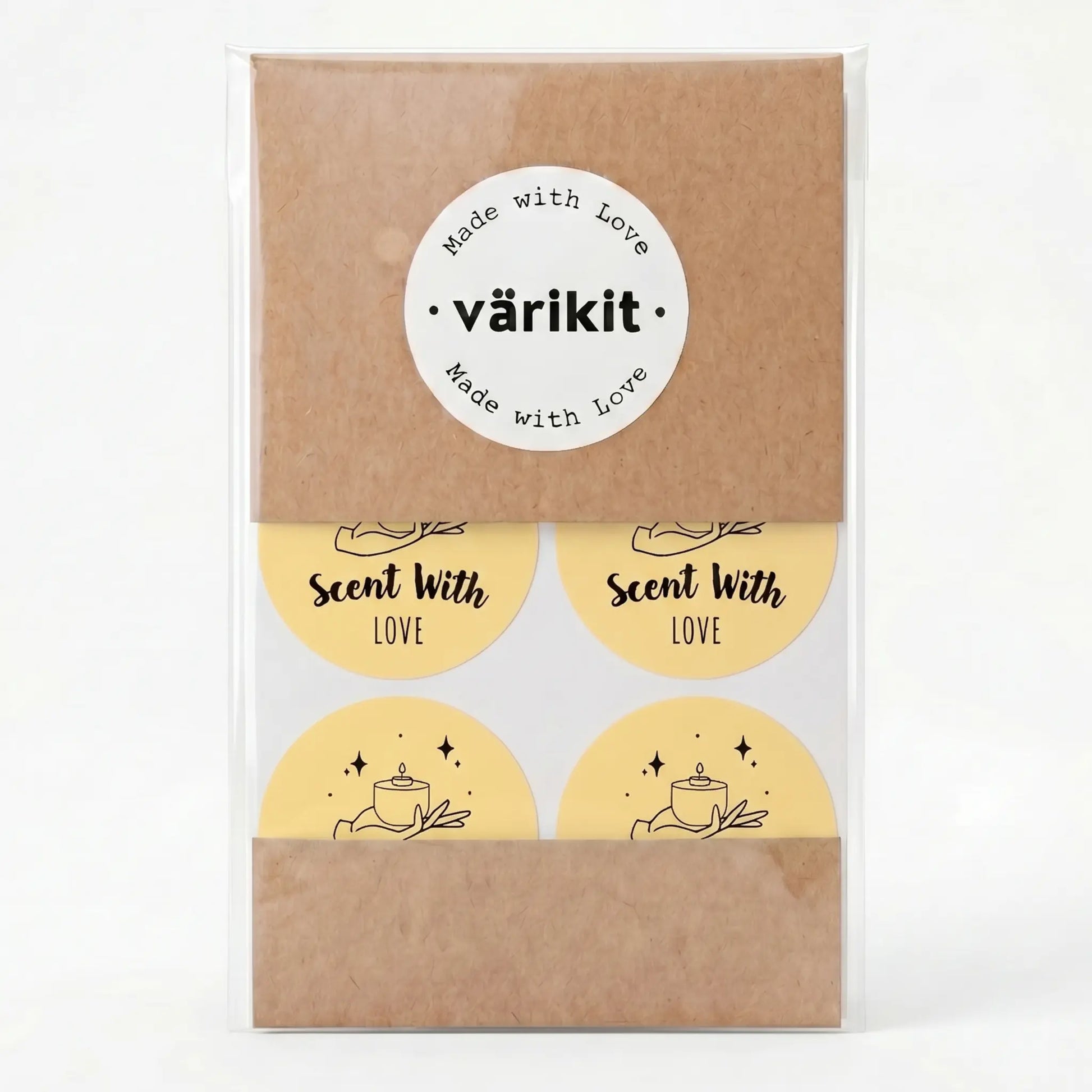 Yellow and black celestial style scent with love sticker