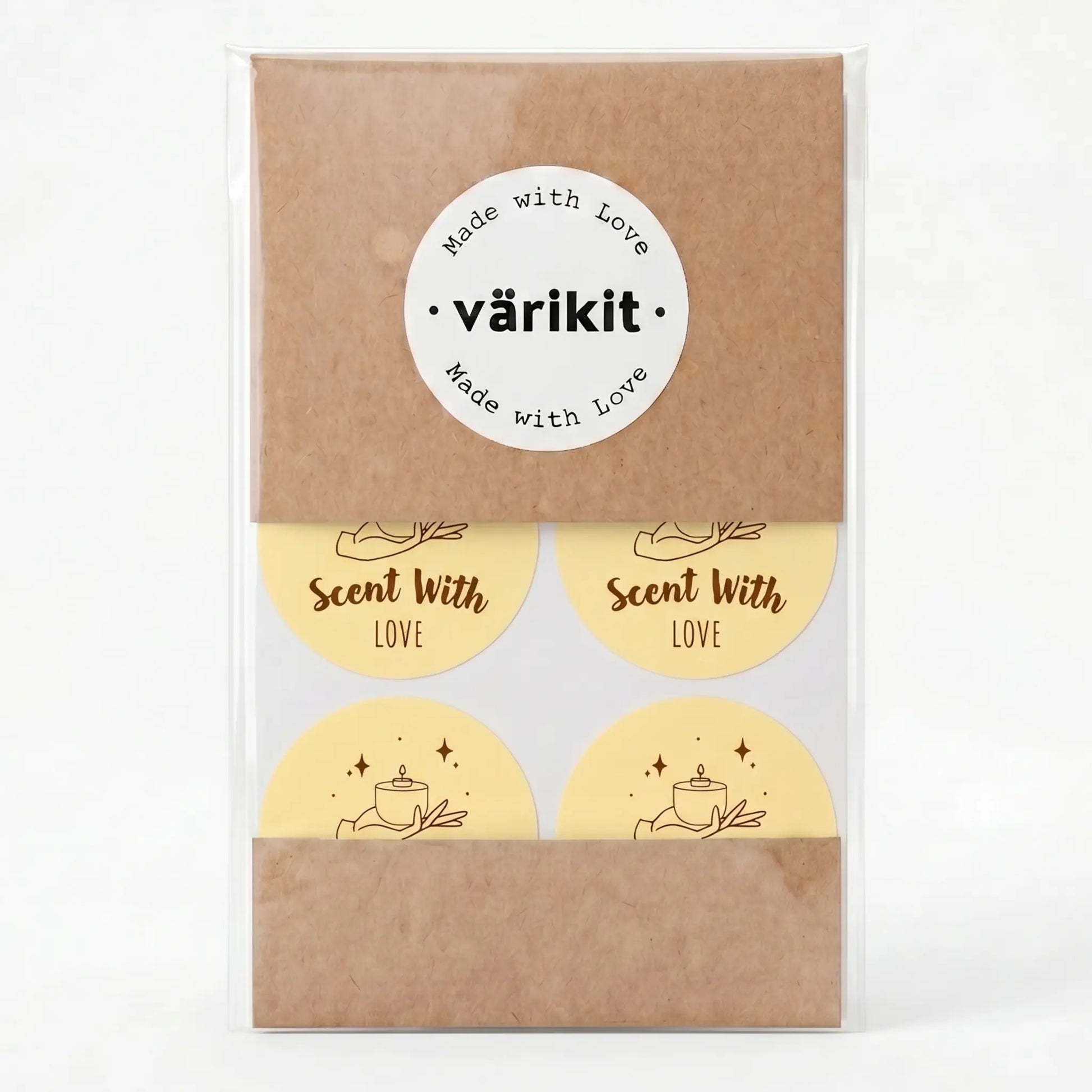 Small business scent with love sticker featuring celestial style design