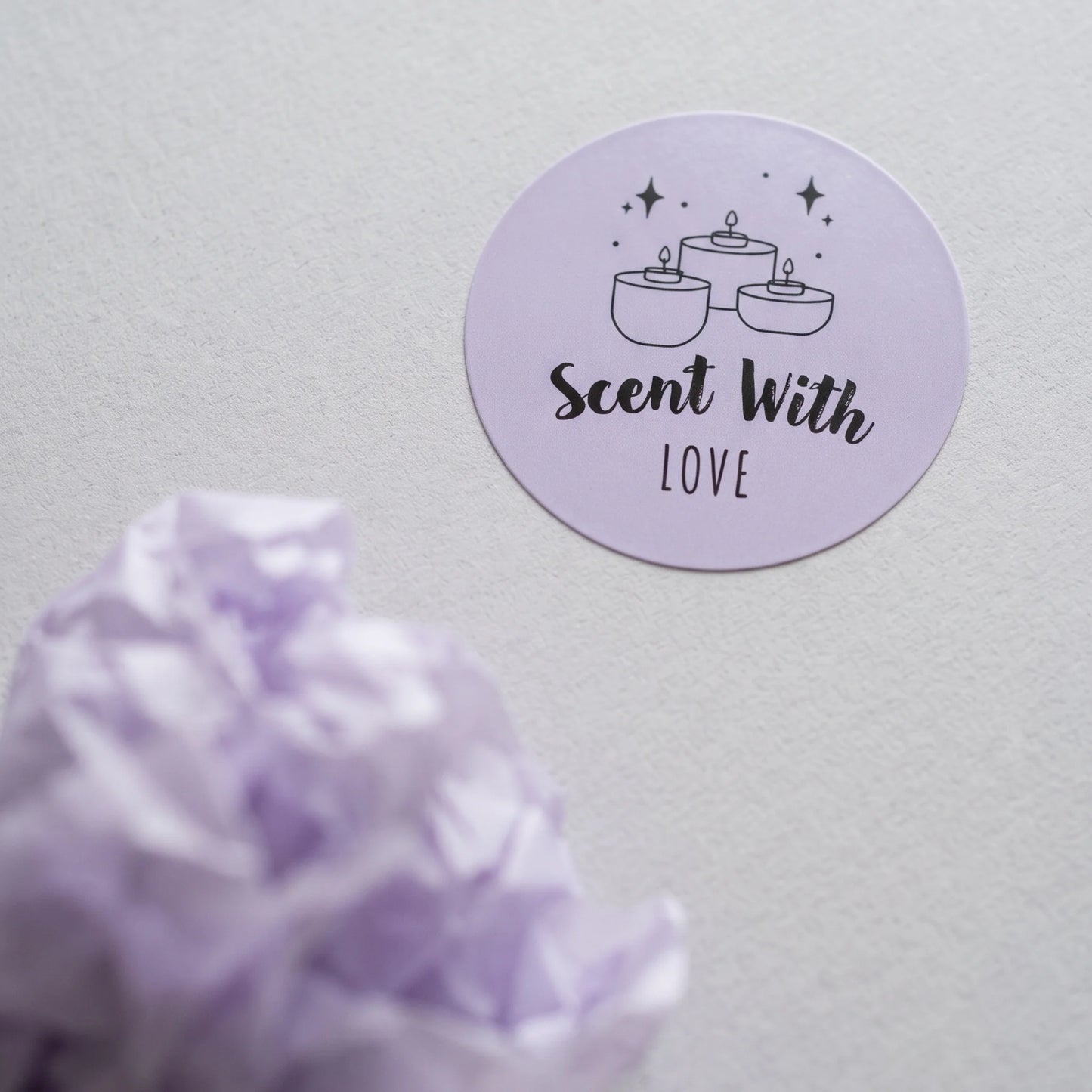 Mystical Celestial Scent With Love Stickers for Small Business, Cozy Tealight Candles, 2-Inch Round, 60 Labels | Varikit