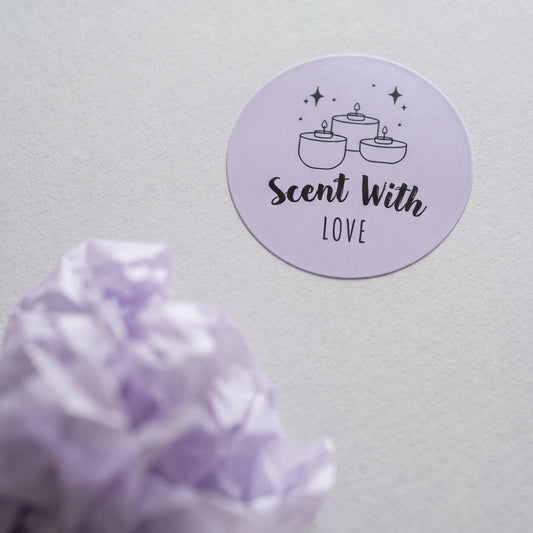 Mystical Celestial Scent With Love Stickers for Small Business, Cozy Tealight Candles, 2-Inch Round, 60 Labels | Varikit