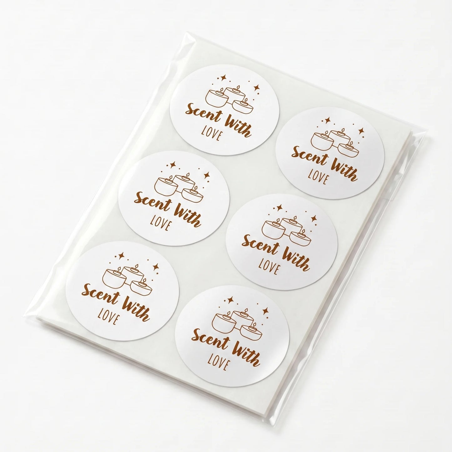 Mystical Celestial Scent With Love Stickers for Small Business, Cozy Tealight Candles, 2-Inch Round, 60 Labels | Varikit