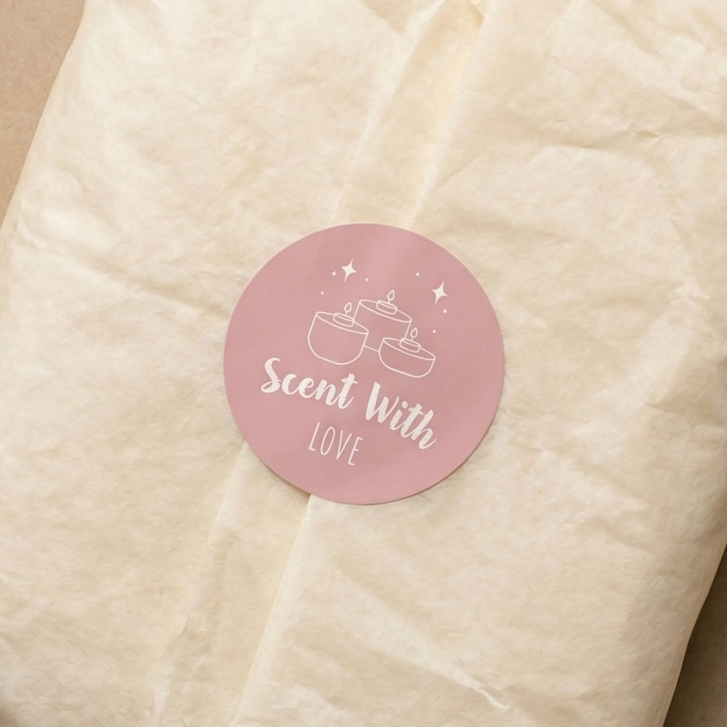 Mystical Celestial Scent With Love Stickers for Small Business, Cozy Tealight Candles, 2-Inch Round, 60 Labels | Varikit