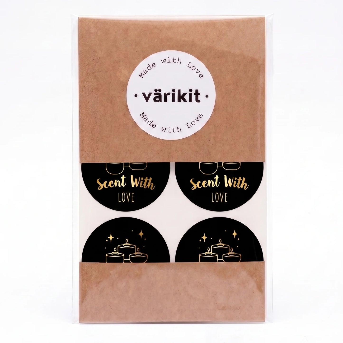 Mystical Celestial Scent With Love Stickers for Small Business, Cozy Tealight Candles, 2-Inch Round, 60 Labels | Varikit