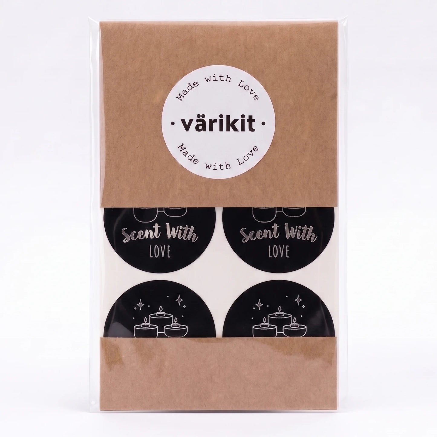 Mystical Celestial Scent With Love Stickers for Small Business, Cozy Tealight Candles, 2-Inch Round, 60 Labels | Varikit
