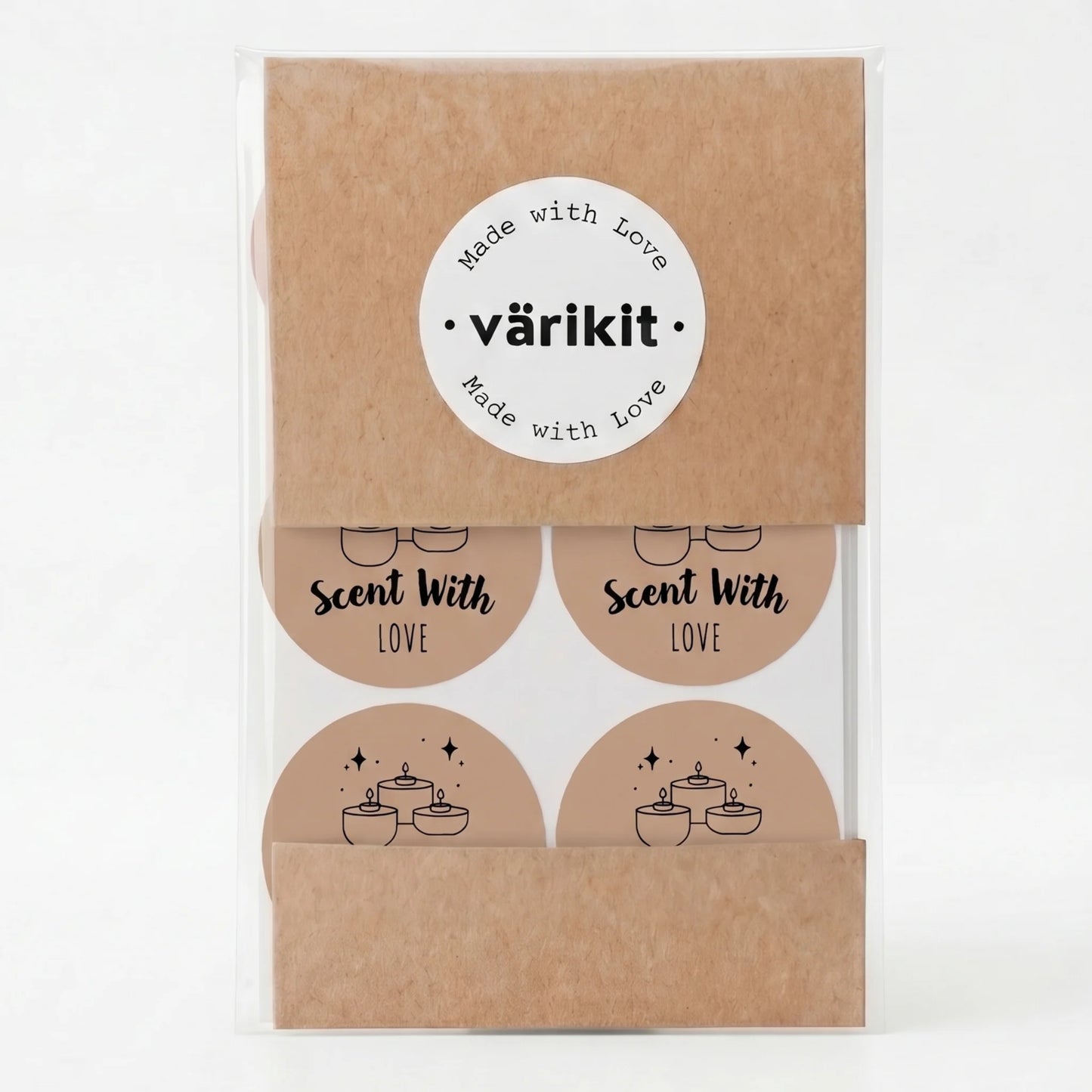 Mystical Celestial Scent With Love Stickers for Small Business, Cozy Tealight Candles, 2-Inch Round, 60 Labels | Varikit
