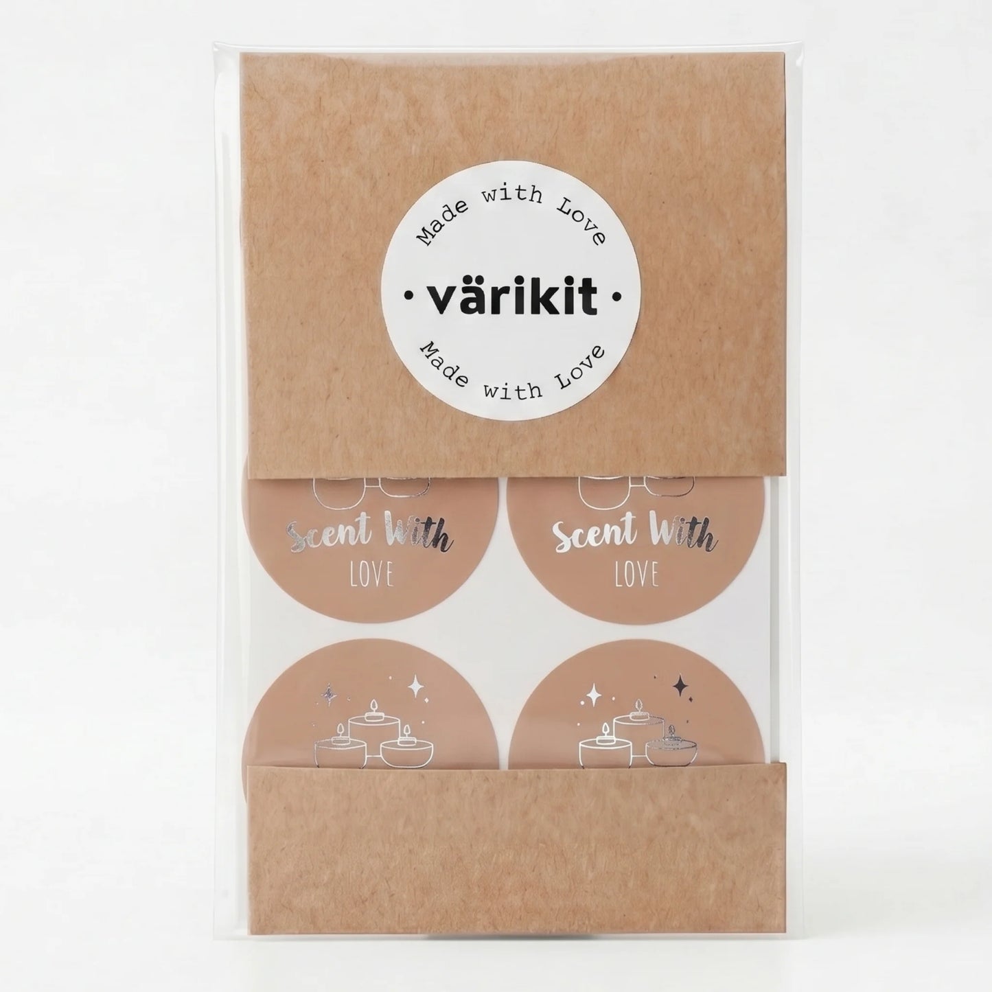 Mystical Celestial Scent With Love Stickers for Small Business, Cozy Tealight Candles, 2-Inch Round, 60 Labels | Varikit