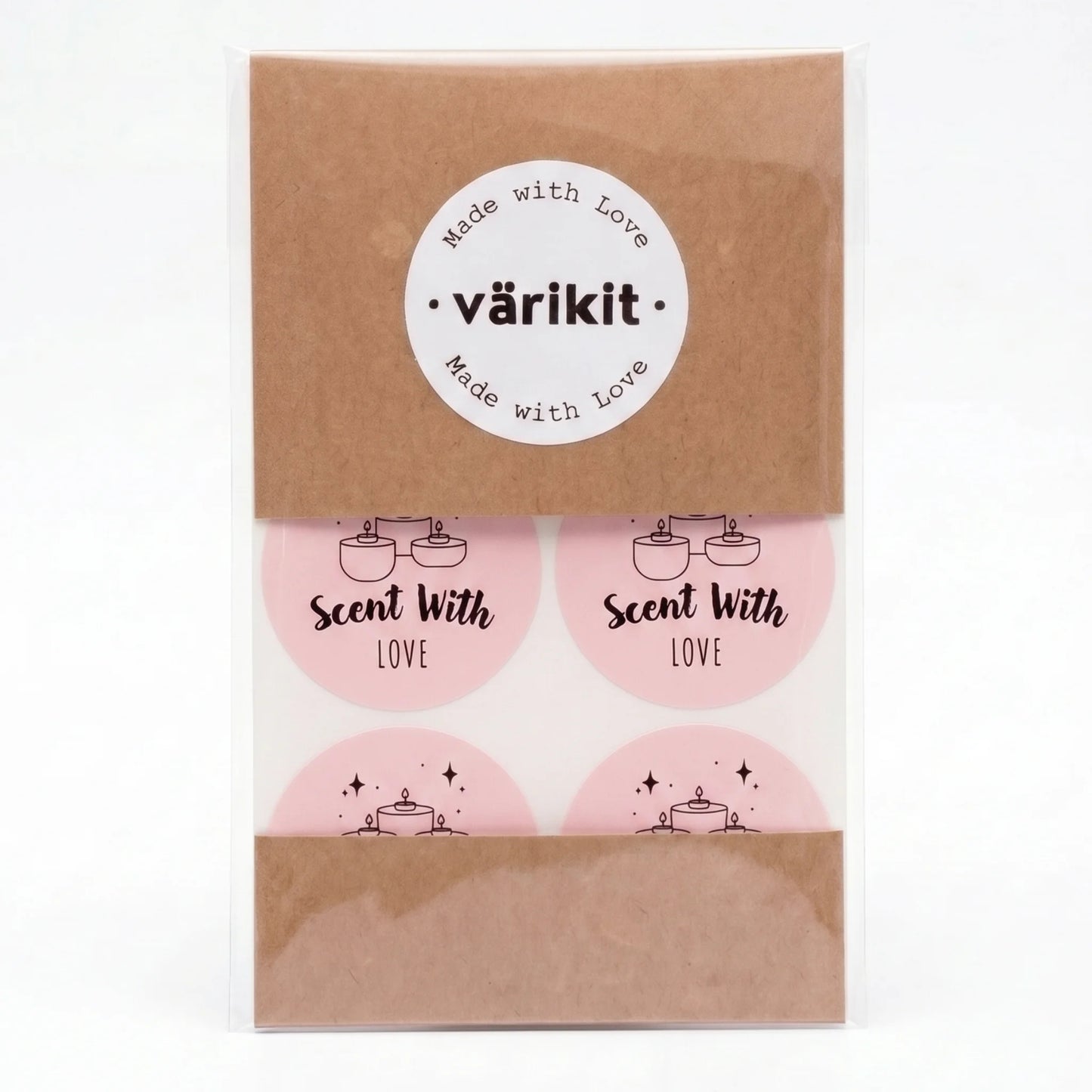 Mystical Celestial Scent With Love Stickers for Small Business, Cozy Tealight Candles, 2-Inch Round, 60 Labels | Varikit