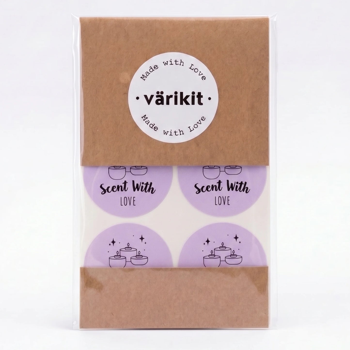 Mystical Celestial Scent With Love Stickers for Small Business, Cozy Tealight Candles, 2-Inch Round, 60 Labels | Varikit
