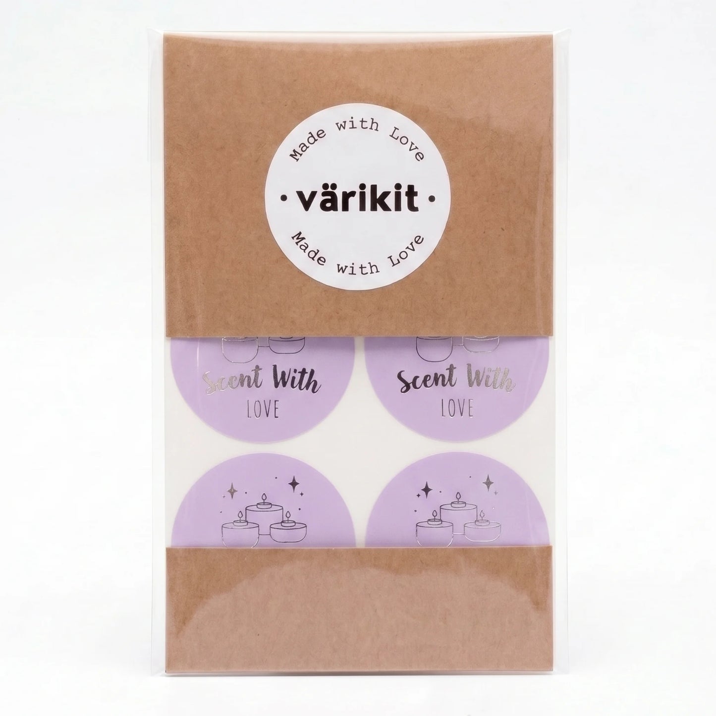 Mystical Celestial Scent With Love Stickers for Small Business, Cozy Tealight Candles, 2-Inch Round, 60 Labels | Varikit