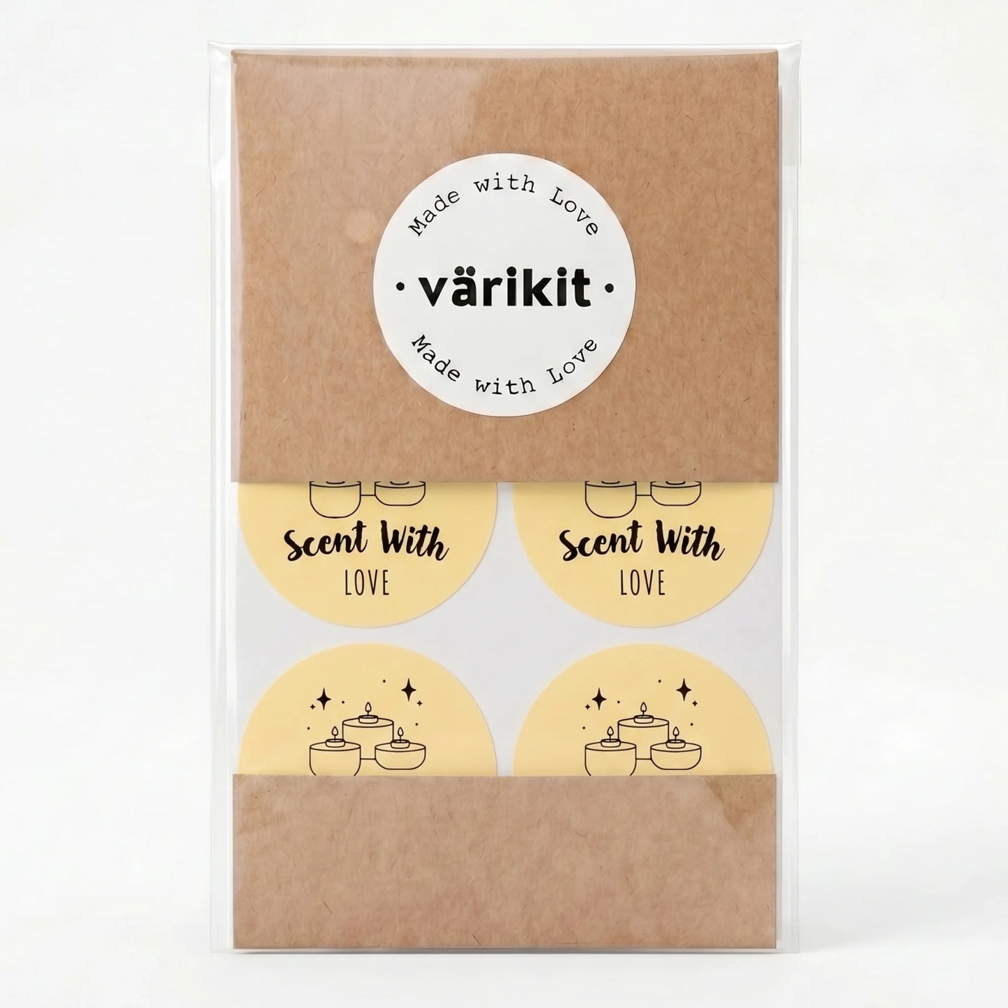 Mystical Celestial Scent With Love Stickers for Small Business, Cozy Tealight Candles, 2-Inch Round, 60 Labels | Varikit