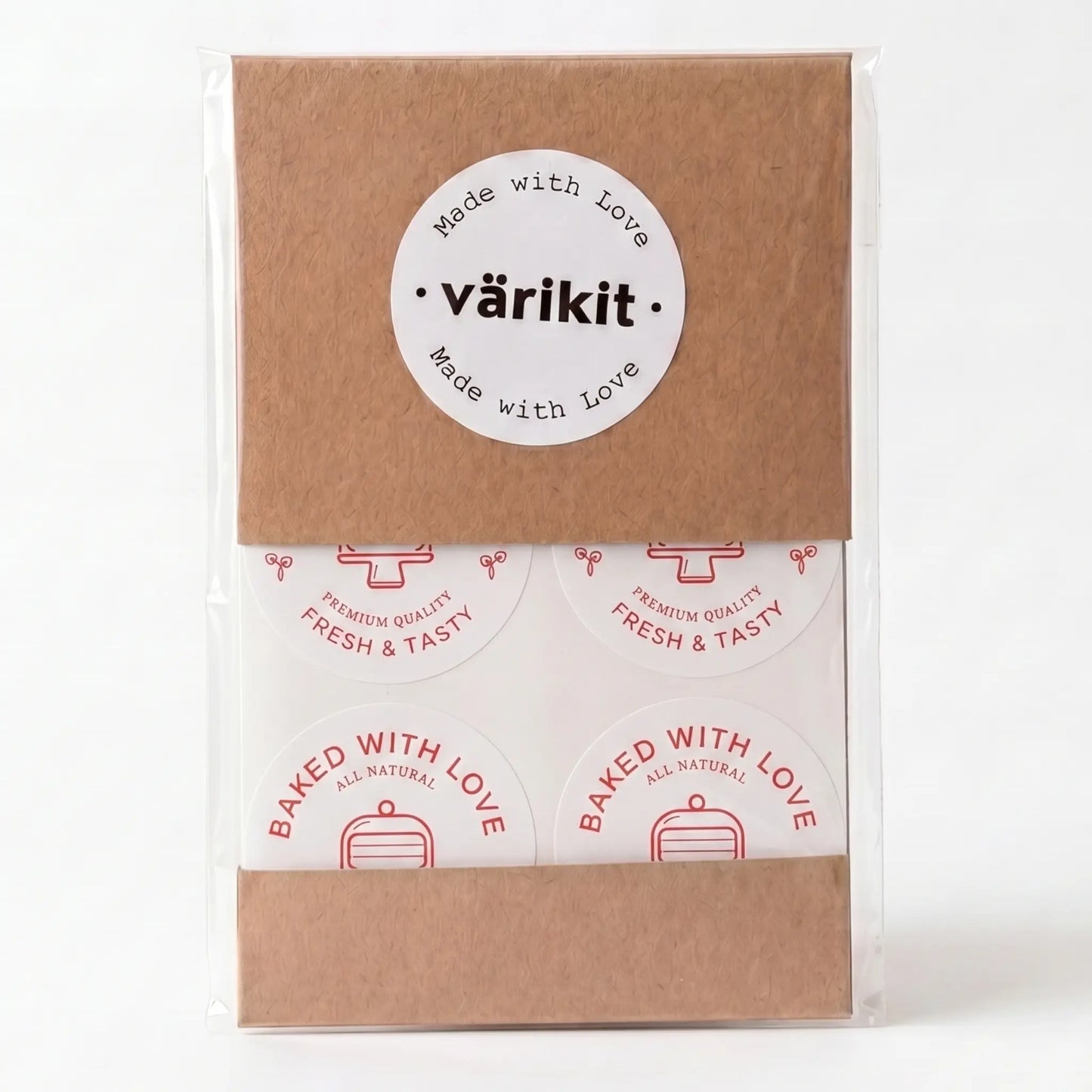 Small business baked with love sticker featuring modern cake monoline clean design