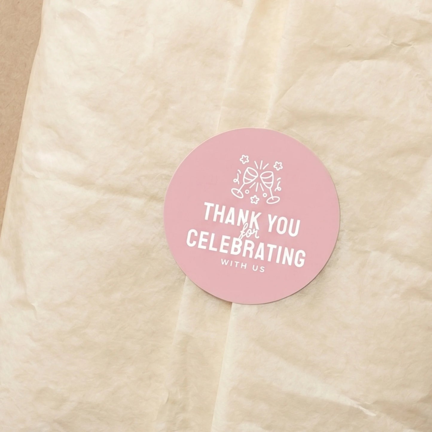 Playful Thank You Stickers for Small Business, Champagne Toast, 2-Inch Round, 60 Labels | Varikit