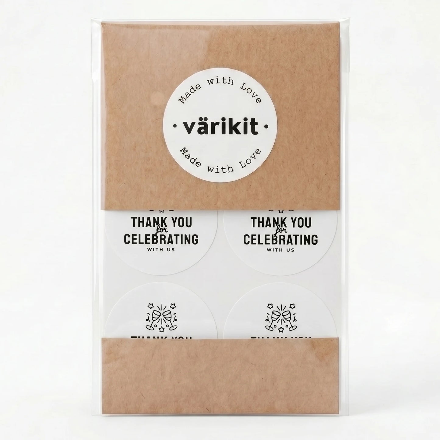 Playful Thank You Stickers for Small Business, Champagne Toast, 2-Inch Round, 60 Labels | Varikit