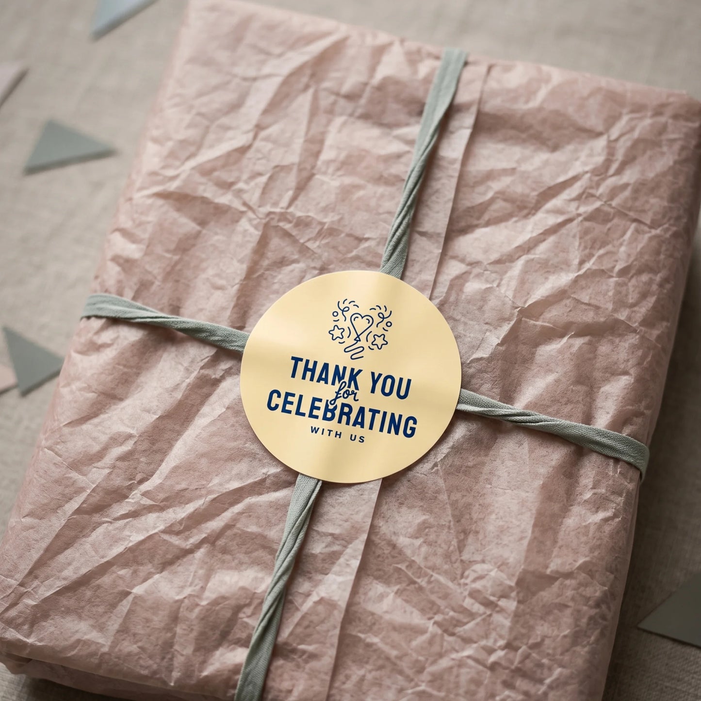 Playful Thank You Stickers for Small Business, Heart Balloon Confetti, 2-Inch Round, 60 Labels | Varikit