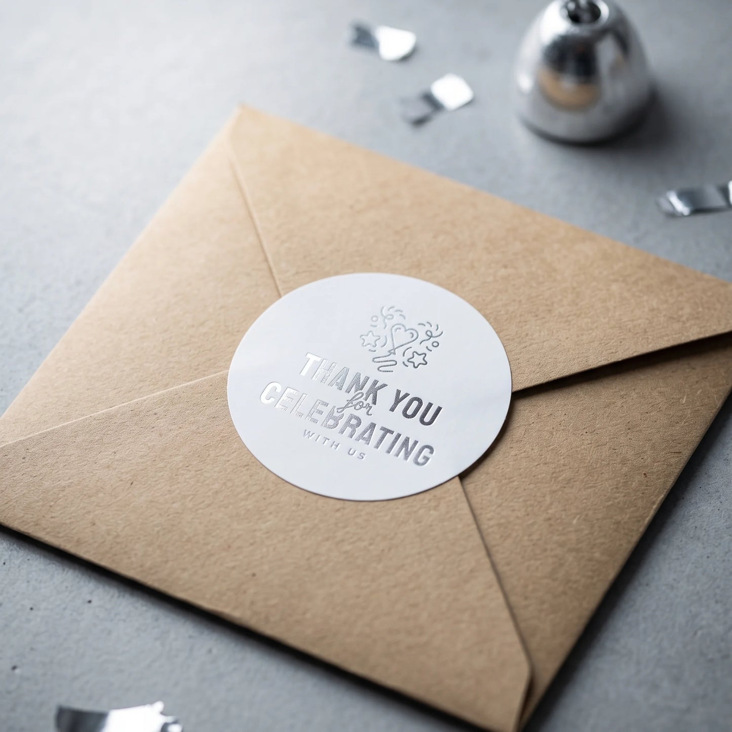 Playful Thank You Stickers for Small Business, Heart Balloon Confetti, 2-Inch Round, 60 Labels | Varikit
