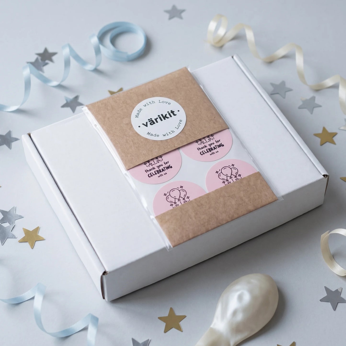 Playful Thank You Stickers for Small Business, Festive Balloons, 2-Inch Round, 60 Labels | Varikit